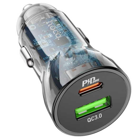 АЗУ  HOCO  1USB+ Type-C (QC3.0/ 30w) Черный