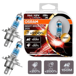 Лампа OSRAM 12V     H4   60/55W  NB200, 4050K, P43t  (2шт.) (+200%)