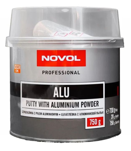 Шпатлёвка Novol ALU с алюминием 750гр (исключает растрескивание при темпер. перепадах)