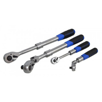 FORSAGE. Трещотка реверсивная 1/4&quot;L165-230мм телескоп. с резиновой ручкой (72зуб.)