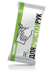 Салфетки влажные для очистки рук 25шт.