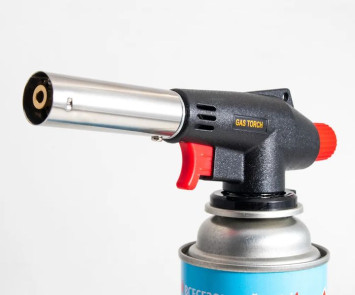 Горелка газовая с пьезоподжигом "RUNIS" № 8 чёрная (цанга)