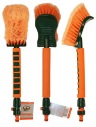 Щетка для мойки "Li-Sa" для труднодост. мест, проточная ручка с запор. краном (45см) (45см) (LS010)