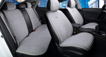 Комплект Накидок «MONACO PLUS» Серый/Серый/Серый (велюр премиум класса/экокожа)