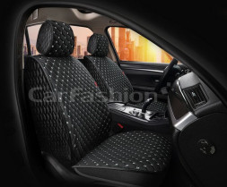 Накидки Фронт   «SULTAN FRONT»  Чёрный/Чёрный/Белый  (велюр премиум класса/экокожа)