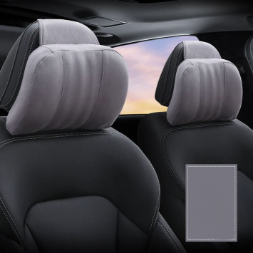 Подголовник-подушка  Carlife  алькантара  Серый