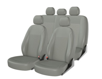 Чехлы «ATOM LEATHER РОМБ», серый/серый/серый (Экокожа)