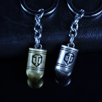 Брелок World of Tanks  (1 кольцо) снаряд  (блистер)  Бронза