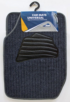 Коврики текстильн.  универс.&quot; Nova Bright&quot; /компл.4шт./осн.резин. Черный