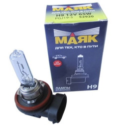 Лампа МАЯК 12V    H9   65W  РGJ19-5 (1шт)
