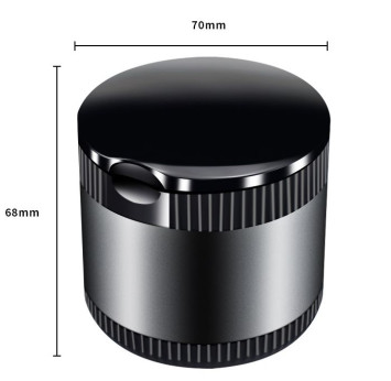 Пепельница Carlife чёрная 68*70мм со светодиодной подсветкой