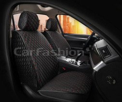 Накидки Фронт «SULTAN FRONT» Чёрный/Чёрный/Красный (велюр премиум класса/экокожа)