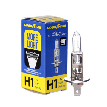 Автолампа GOODYEAR  12V  Н1  55W  P14,5s  More Light +50%   (картон)