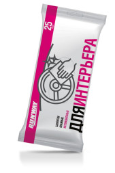 Салфетки влажные для ухода за интерьером автомобиля 25шт.