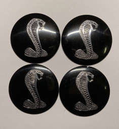 Этикетки на диски (метал)  диам. 56,5мм.  "COBRA" черный  (4 шт.)