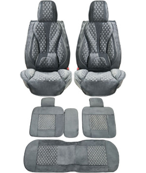 Комплект Накидок  «Comfort Elite» Серый (велюр/подушка под поясницу/боковая поддержка)