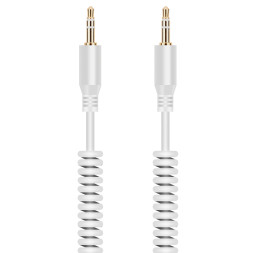 Кабель стерео Krutoff Spiral   AUX-AUX  1.8м. 3,5 jack белый