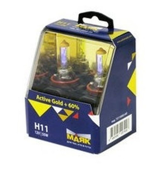 Лампа МАЯК 12V    Н11  55W  Active PGJ19-2  Active Gold+60% (к-кт 2шт)