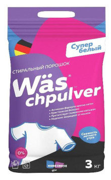 More choice Средство для стирки. Порошок для белых вещей 3кг