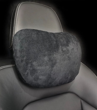 Подголовник-подушка  Carlife  алькантара S-style  Черный