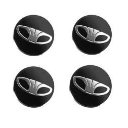 Этикетки на диски (метал)  диам. 56,5мм.  "DAEWOO" черный  (4 шт.)