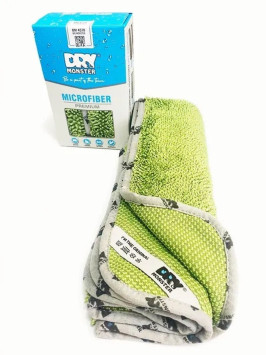 Полотенце для сушки поверхности  Dry Monster PREMIUM (50x60cm) Зелёный (двойная крученная петля)