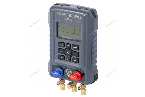 Электронный манометрический коллектор NORDBERG NFG7K со шлангами и муфтами в кейсе