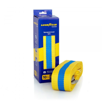 Трос буксировочный "GOODYEAR" 10т лента 60мм х 5м, 2 крюка, сумка
