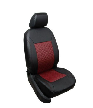 Чехлы «ATOM LEATHER РОМБ», чёрный/красный/красный (Экокожа)