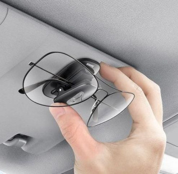 Держатель очков Baseus на козырек на скотче  Серый