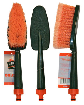 Щетка для мойки "Li-Sa" проточная ручка со штуцером для подачи воды (31см) (LS007)