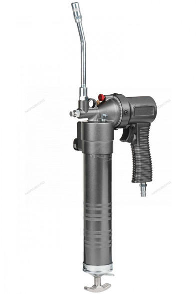 Шприц пневматический NORDBERG NO3402 для густой смазки с быстросъёмным соединением головки на тубу и поворотом рукоятки (400 мл) 