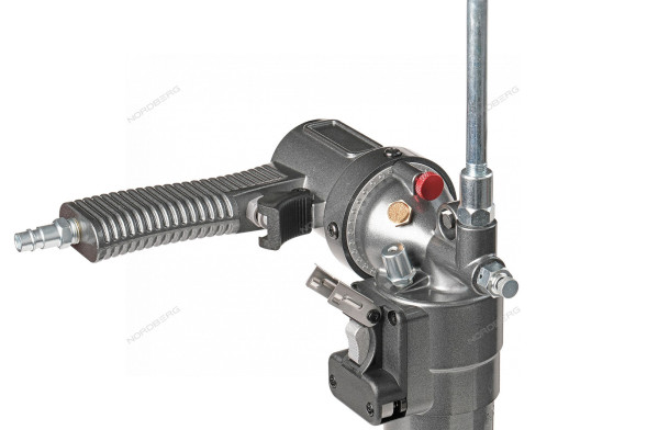 Шприц пневматический NORDBERG NO3402 для густой смазки с быстросъёмным соединением головки на тубу и поворотом рукоятки (400 мл) 