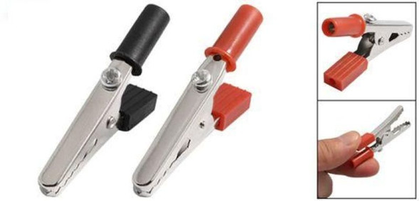 Зажимы к пусковым проводам  L=50мм (красн., изолир.полностью)  (цена за 1 штуку)