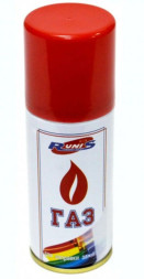 Газ для зажигалок RUNIS метал. баллон, 140 мл, белый (с насадками)