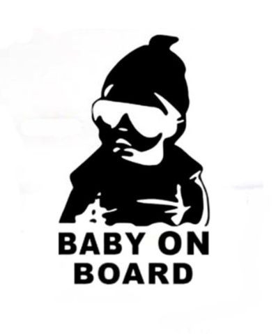 Наклейка &quot;BABY ON BORD&quot;  15x9см.  Черный  (ребенок в машине)