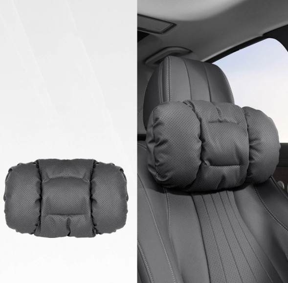 Подголовник-подушка  Carlife  большая (33*23*5см) экокожа черный