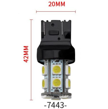 SOLAR  Свет-од  12V  T20  (2 контакта)  13 SMD 5050 белый (7443)