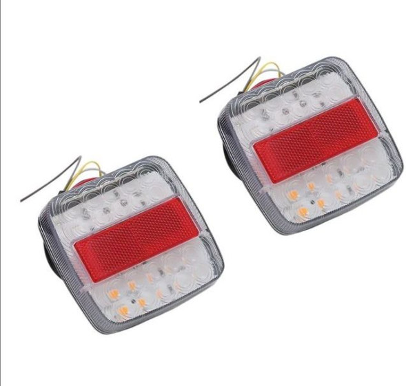 Фонарь задний LED 110*104мм 26 LED, бело-красный  12V (комплект 2шт)