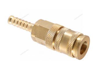 Разъем быстросъемный NORDBERG NPF08B с фиксатором (&quot;мама&quot; - елочка Ø8 мм, латунь)