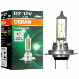 Лампа OSRAM 12V     H7   55W  ALL  PX26d (картон 1шт.) (всепогодн.жёлтый свет+30%) увелич. срок служ