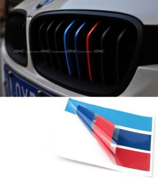Наклейка &quot;BMW M &quot;  трехцветная  25x15см.