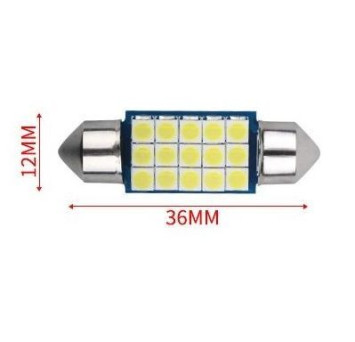 SOLAR  Свет-од  12V  T11x36  15 SMD 1210 C5W  SV8.5  белый