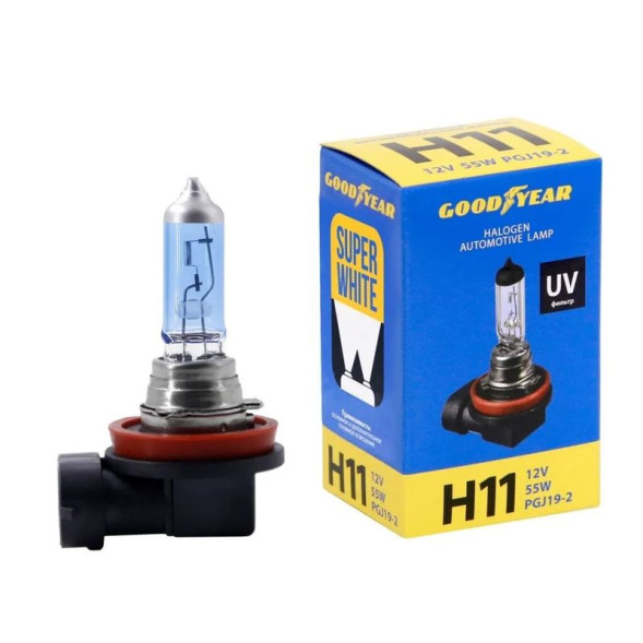 Автолампа GOODYEAR  12V  Н11 12V 55W PGJ19-2 Super White