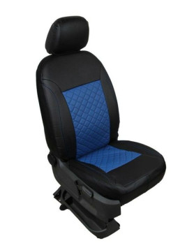 Чехлы «ATOM LEATHER РОМБ», чёрный/синий/синий (Экокожа)