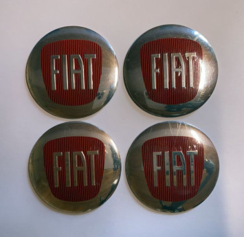Этикетки на диски (метал)  диам. 56,5мм.  &quot;FIAT&quot;  (4 шт.)