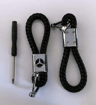 Брелок кожа плетенная  MERCEDES  Черный