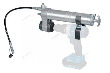 Шприц-насадка плунжерная NORDBERG NO2501 на шуруповерт для густой смазки (400 мл)