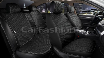 Комплект Накидок   «SOTA»  Черный/Черный/Серый  (велюр/экокожа)