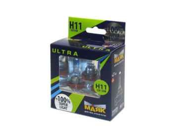 Лампа МАЯК 12V    Н11  55W  Ultra PGJ19-2 Super Light+100% (к-кт 2шт)
